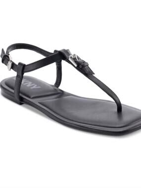 DKNY Datto T-Strap flat Sandals black - 8.5